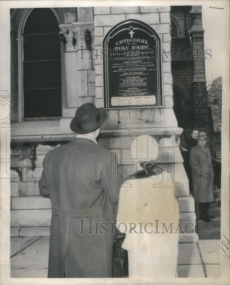 1958 Visitor Arch Bishop Meyer Cathedral - Historic Images