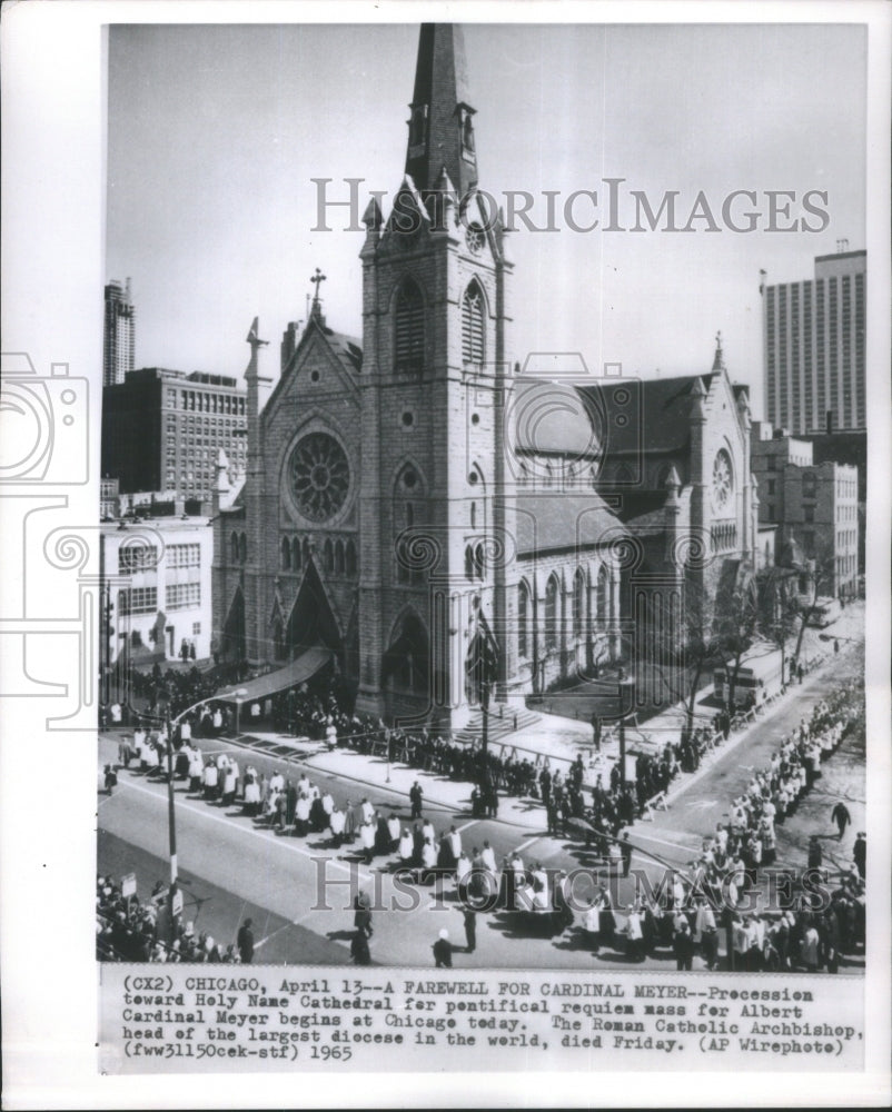 1965 Press Photo Funeral Procession Cardinal Meyer - RRU70517 - Historic Images