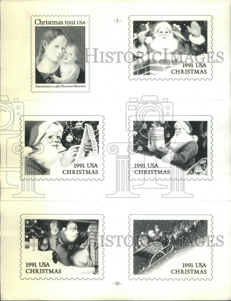 1991 Press Photo Traditional Stamp Christmas Child Six - RRU70781 - Historic Images