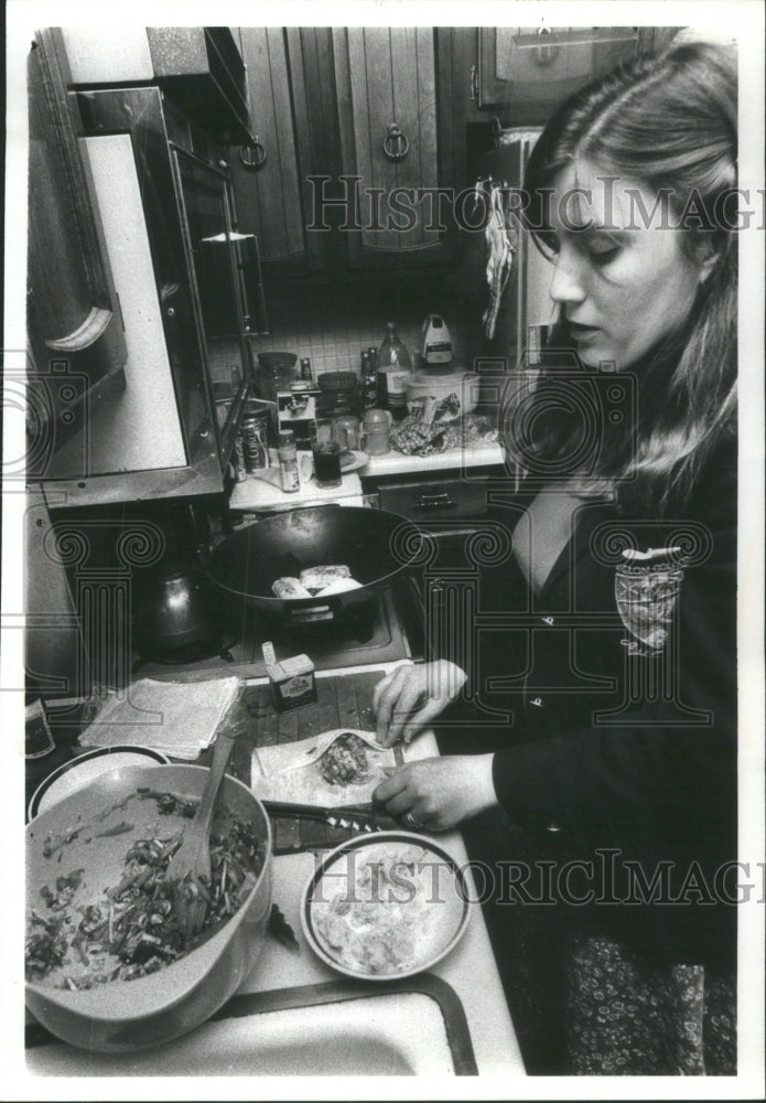 1980 Egg Rolls Preparation-Historic Images