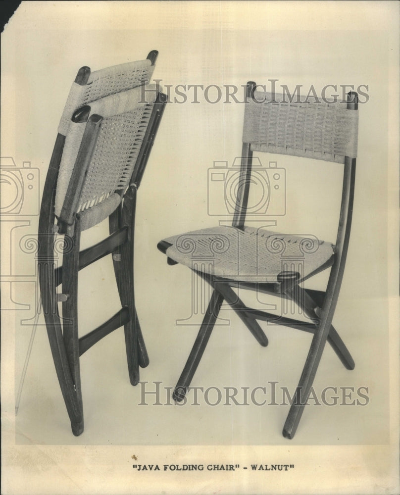 1964 Java Folding Chair Walnut Steven Well - Historic Images