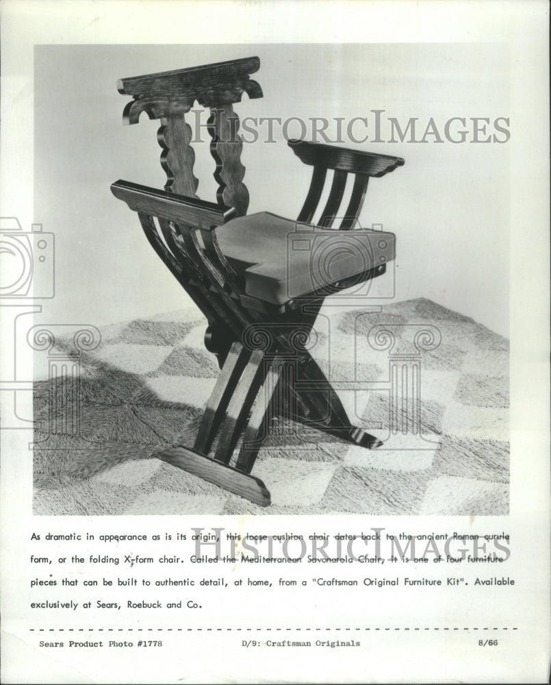 1967 Press Photo chair loose cushion Roman curule form - RRU71379 - Historic Images