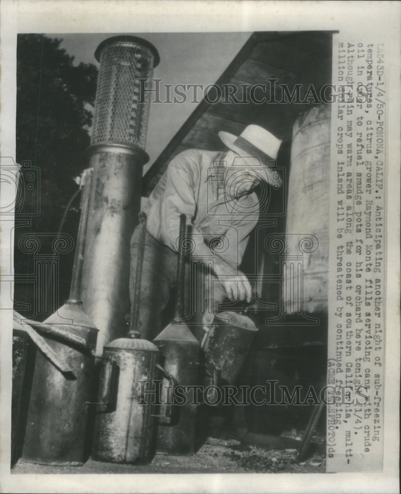 1950 Citrus Grower Raymond Monte Oil Cans - Historic Images