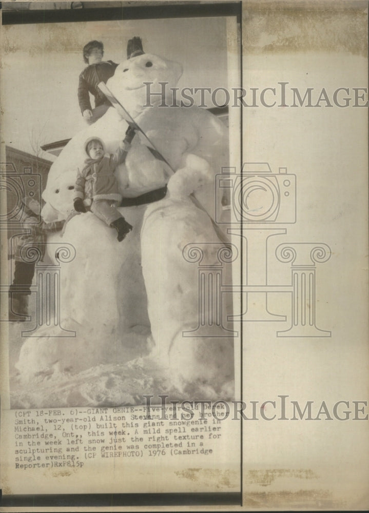 1976 Alican Stevens Cambridge snow gentle - Historic Images