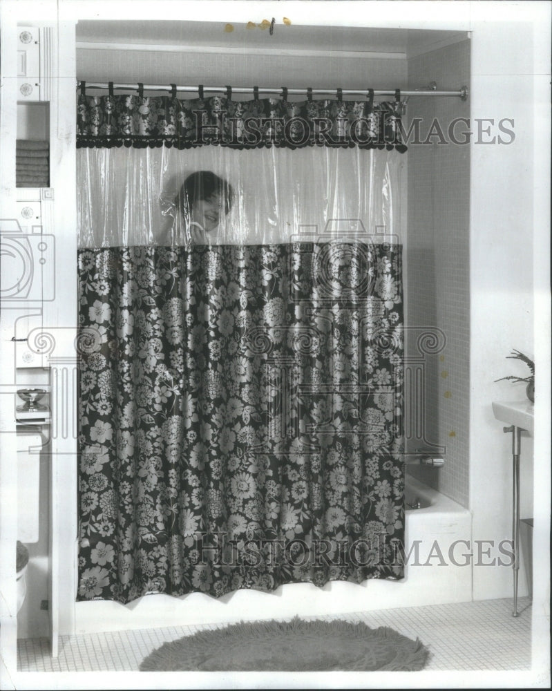 1967 Shower Curtain Window Clear Panel - Historic Images