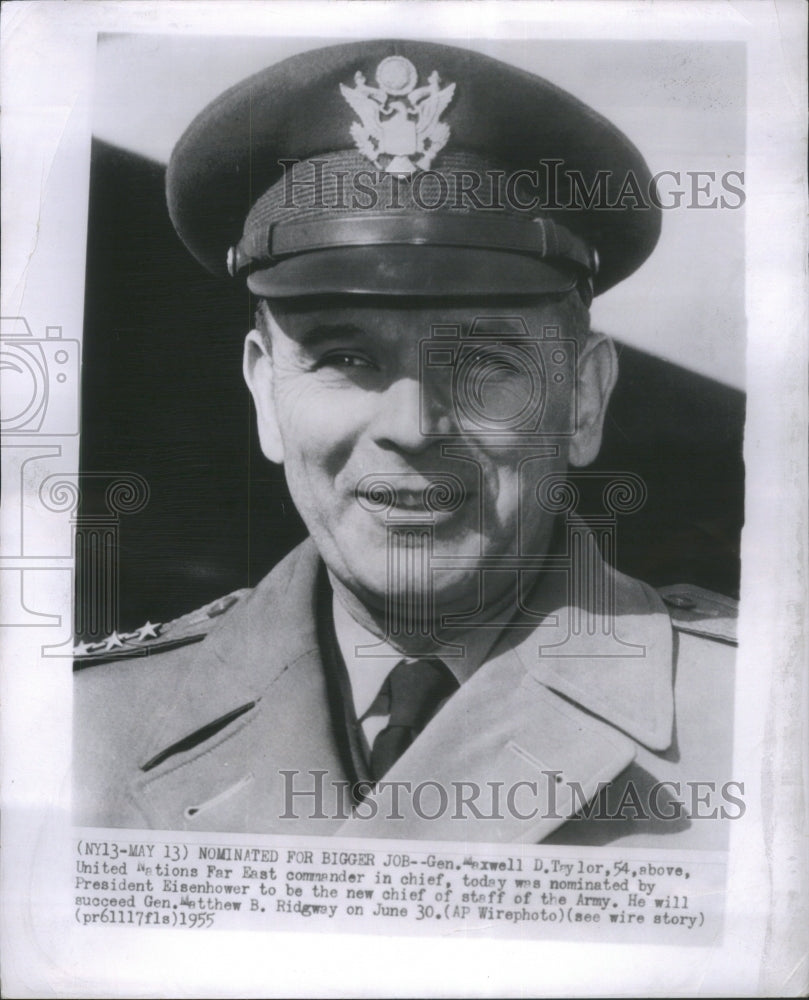 1955 Press Photo Maxwell Taylor Chief New Staff Army - RRU74197 - Historic Images