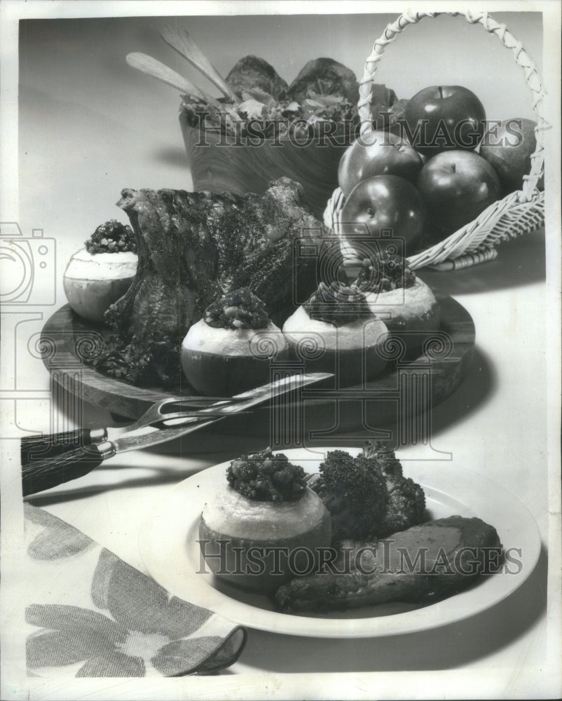 1971 Baked Apples/Pork/Recipes/Sausage-Historic Images