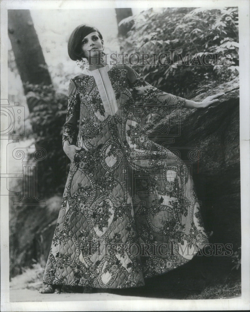 1967 Model Wearing Persian Print Culotte - Historic Images