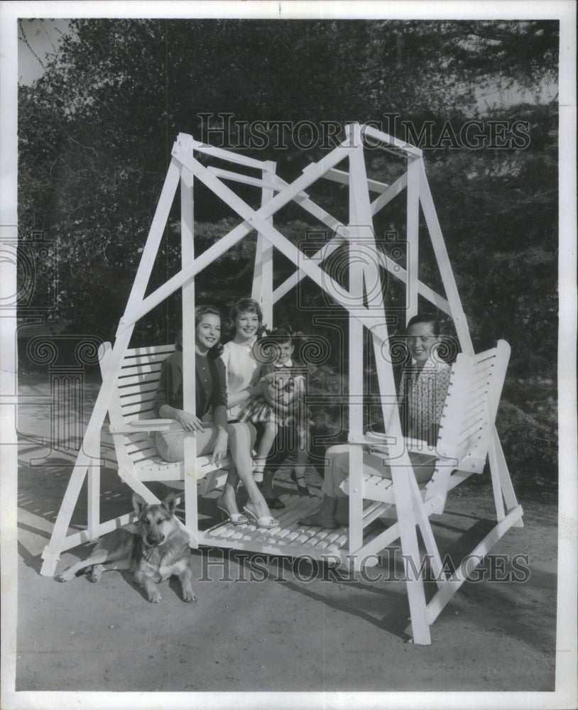 1965 Press Photo Backyard Family Swing Set Furniture - RRU75323 - Historic Images