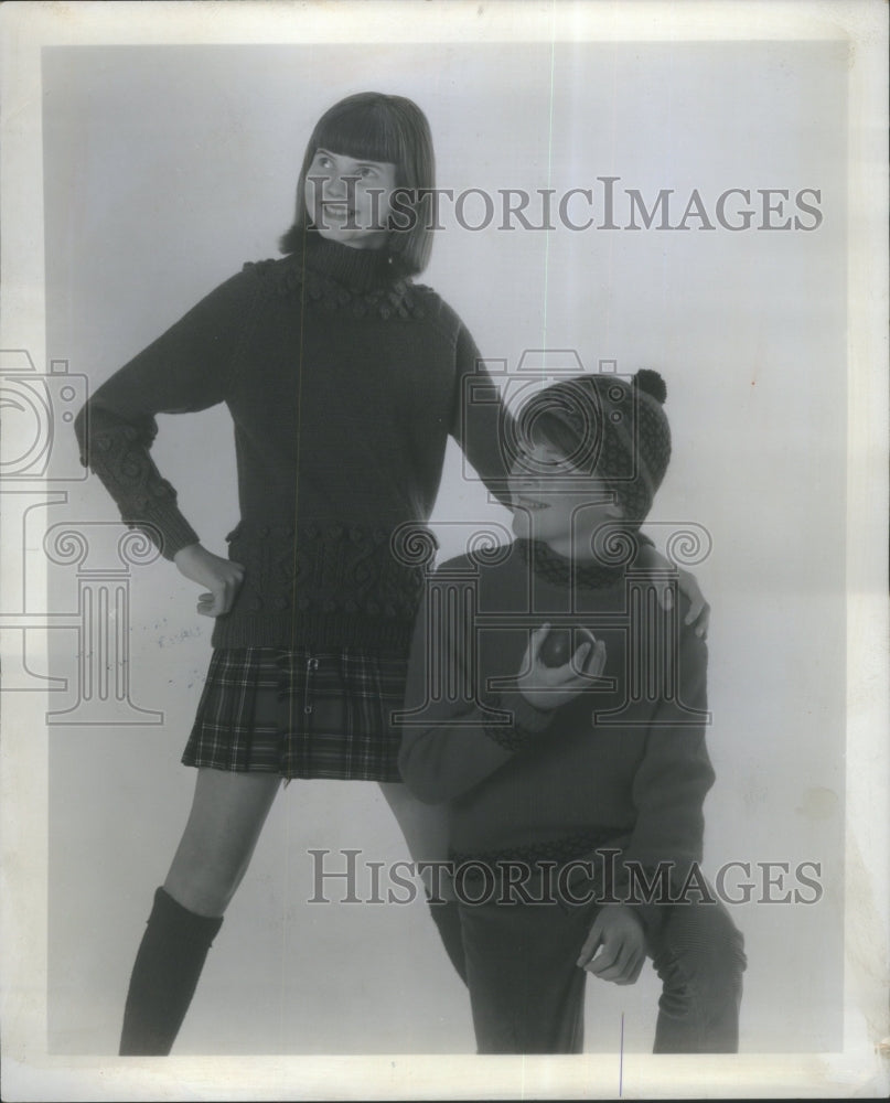 1969 Boy&#39;s and Girl&#39;s Knitted Pullovers-Historic Images