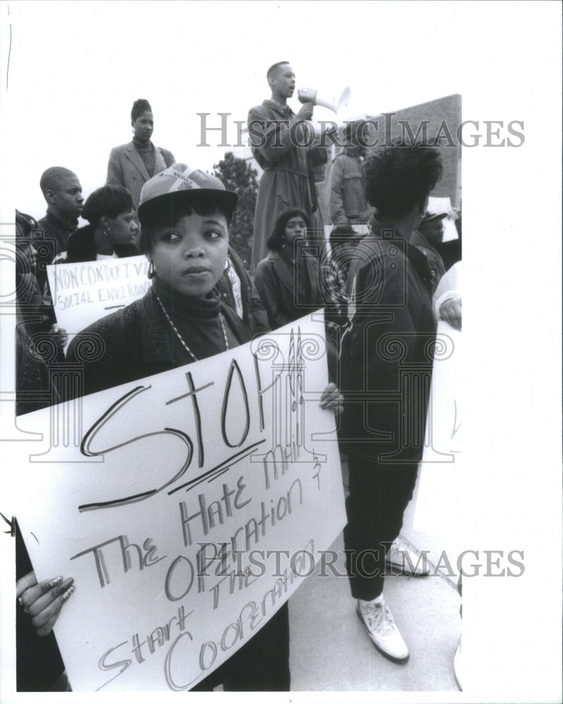 1992 Students Rally Oakland University  - Historic Images