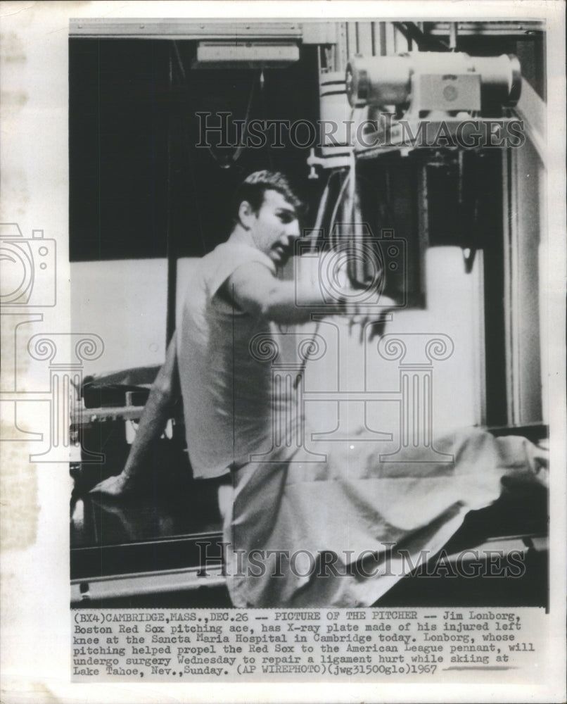 1967, Lonborg has x-ray of left knee - RRU76429 - Historic Images
