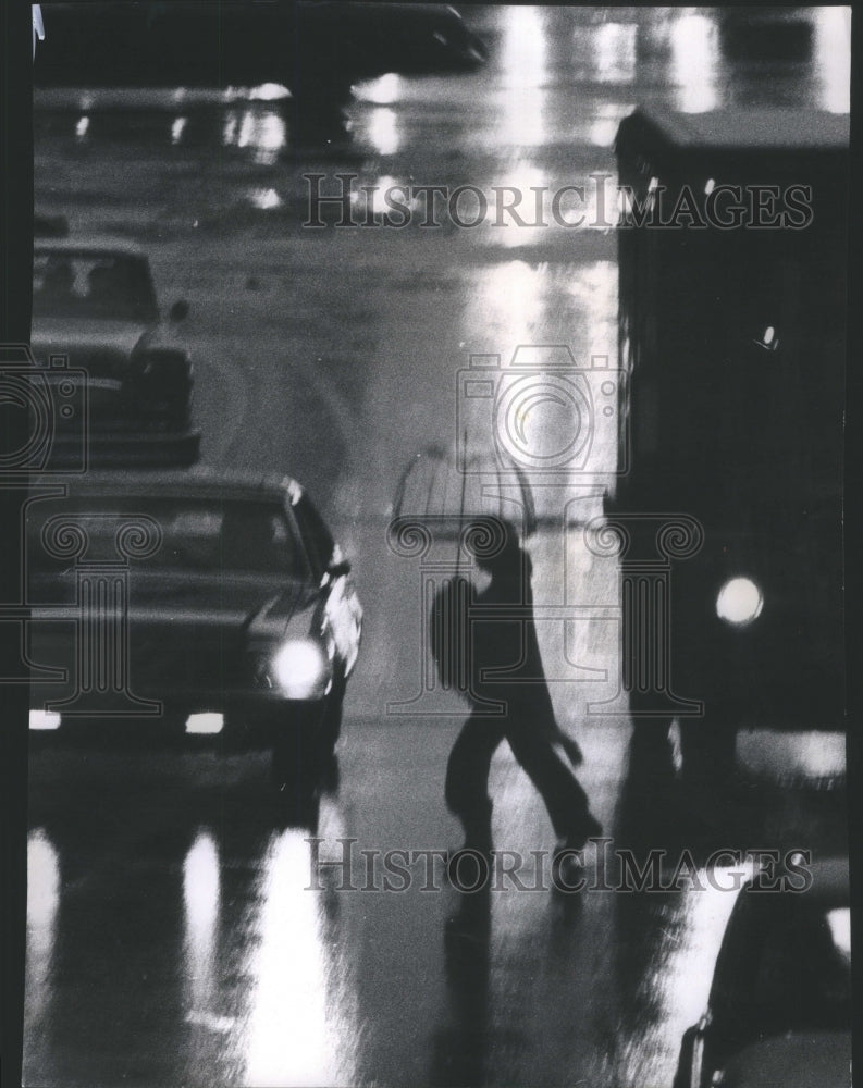 1974 Press Photo Rain Plastic Umbrella Randolph Michi - RRU76515 - Historic Images