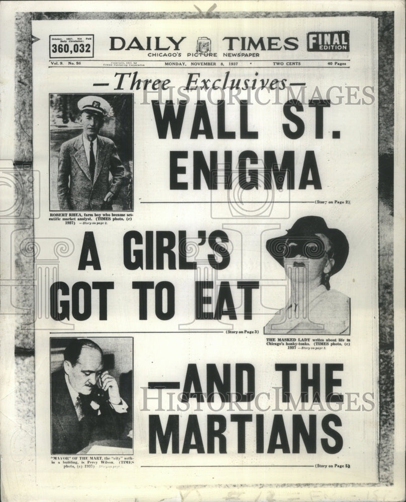 1937 Girls Got Eat  Wall St Enigma Martians - Historic Images