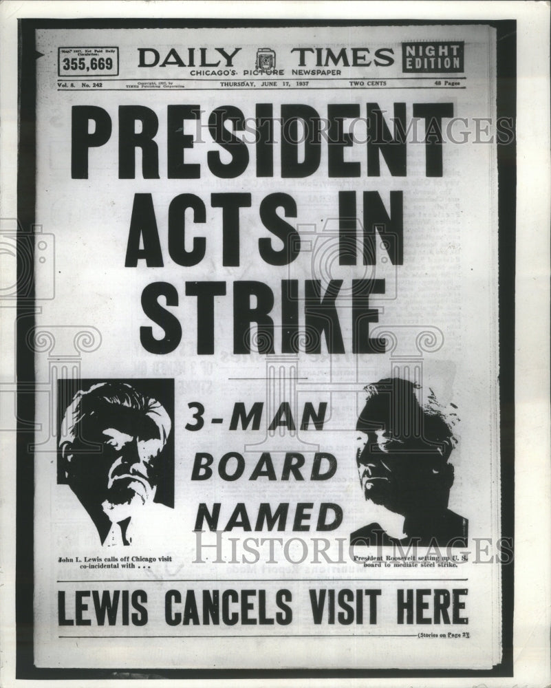 1937 Pres Roosevelt/Steel Strike/Chicago-Historic Images