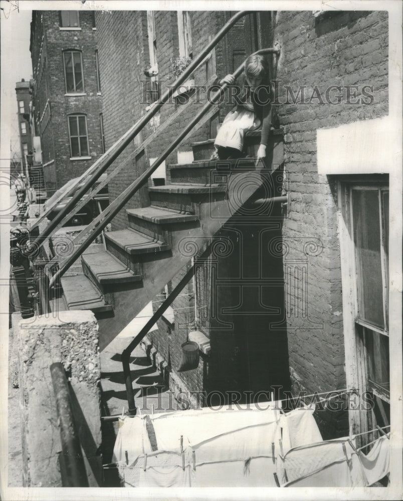 1953 Fina Randazza baby railing porch Elm  - Historic Images