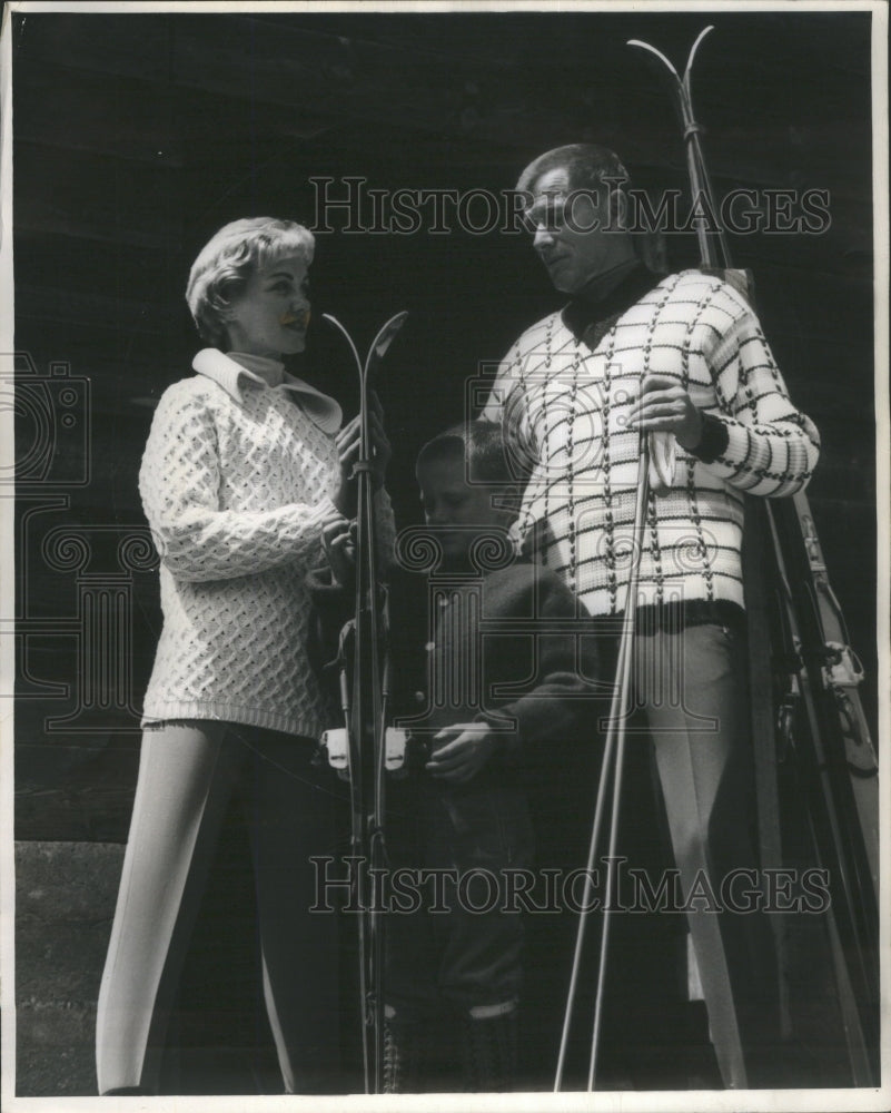 19611 Skiing Family Affairs Stretch Pants-Historic Images