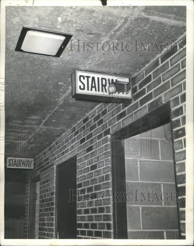 1963 Press Photo Saint Cabrini Home Stairway Sign - RRU78373 - Historic Images