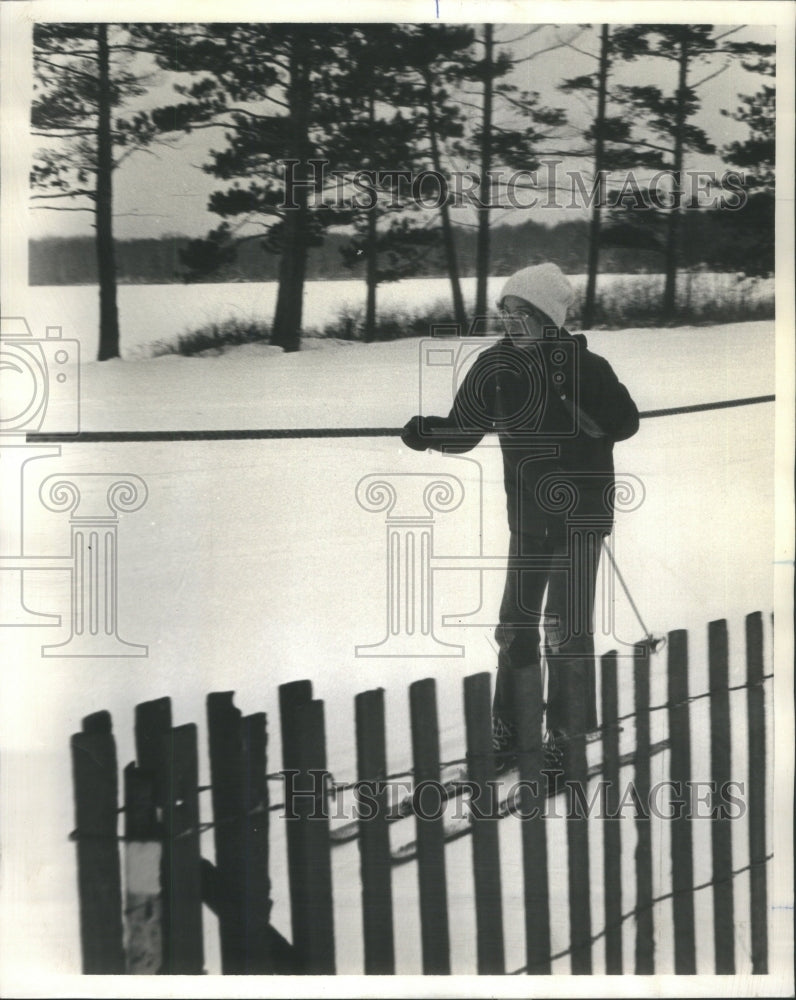 1972 Skiing tow rope slopes Chanticlerr WI - Historic Images