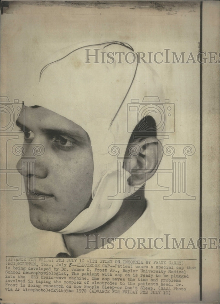 1971 Electrode Cap Patients James Frost - Historic Images