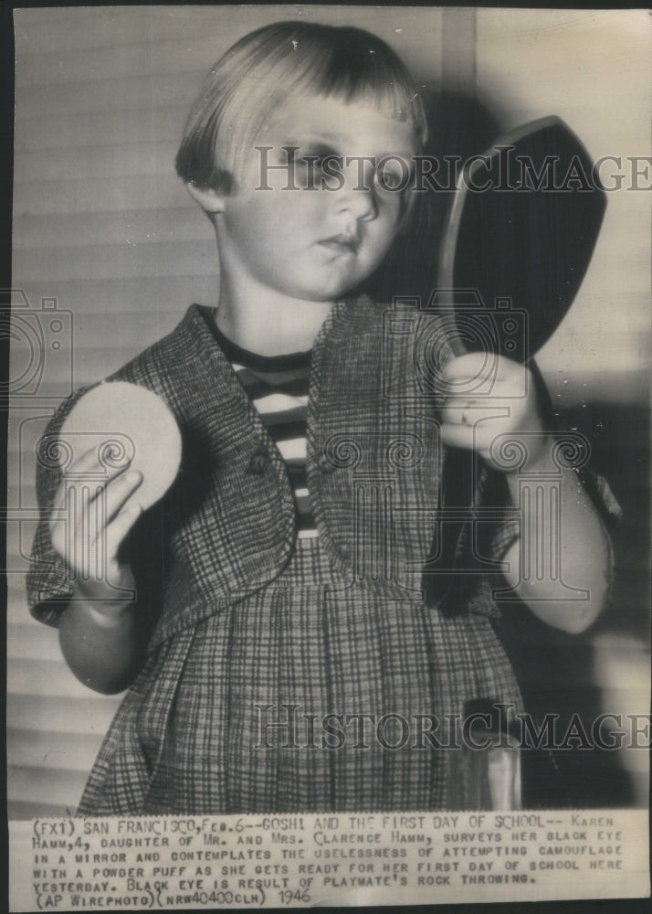 1946 Press Photo Karen Hamm Mrs Clarence Gosh School - RRU79125 - Historic Images