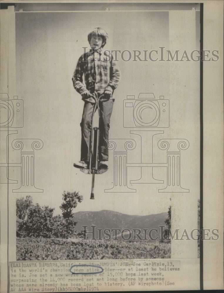 1974 Joe Cerlisle pogo stick rider record-Historic Images