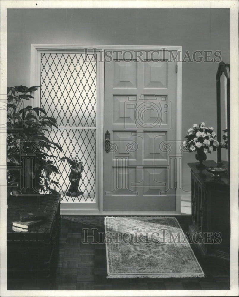 1968 Entry Hall Glass Panel Harlequin Touch-Historic Images