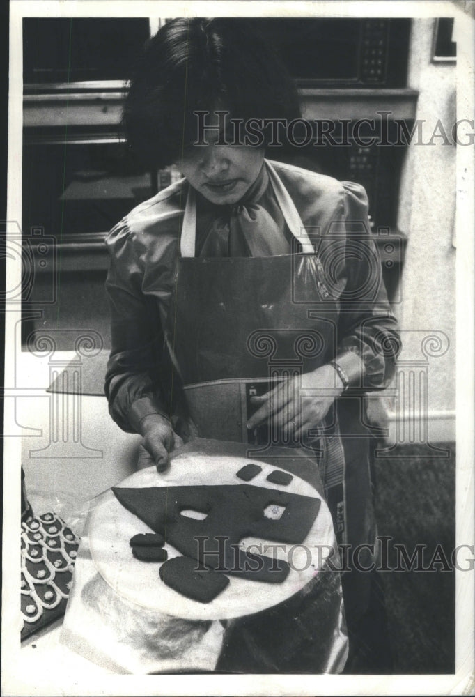 1979 Press Photo Mary Jo microwave oven gingerbread - Historic Images