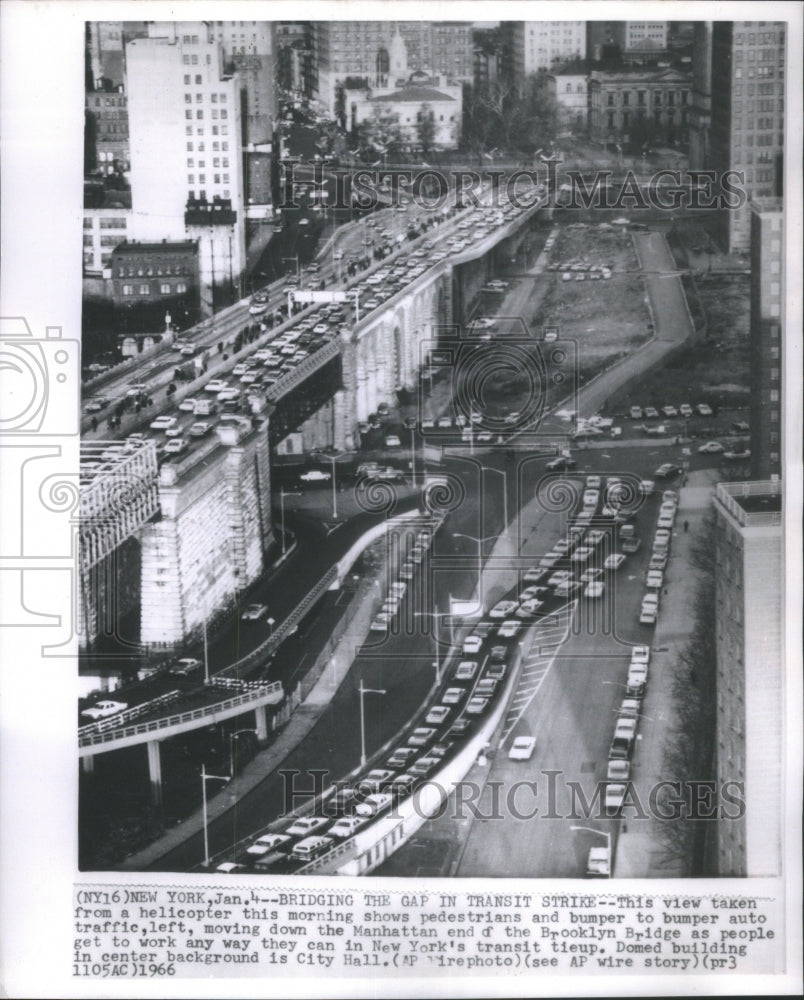 1966 Pedestrian Helicopter Traffic Brooklyn  - Historic Images