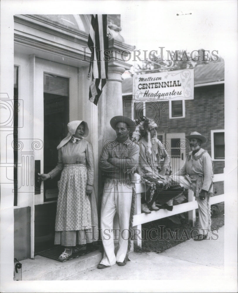 1955 Press Photo Matteson Centennial Headquarters - Historic Images