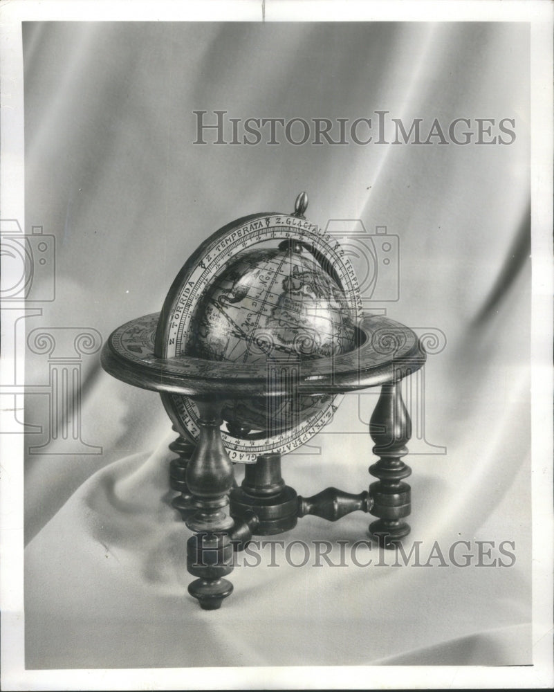 1967 Press Photo Old World Globe Wood Stand Ward&#39;s - RRU81263 - Historic Images