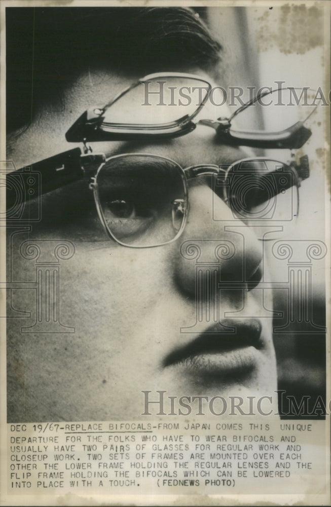 1967 Man Wearing Glasses Replacing Bifocals - Historic Images