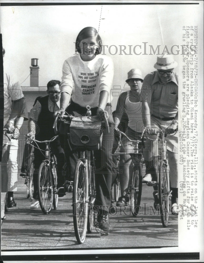 1973 Bob Kennedy Cycle Cancer Society Funds-Historic Images