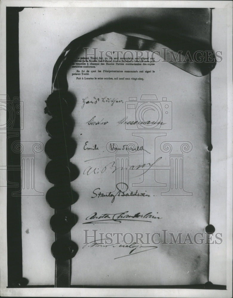 1925 Locarno Treaty Switzerland-Historic Images