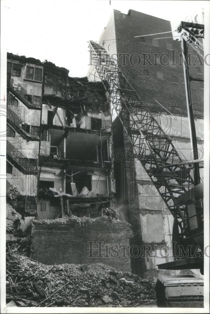 1978 Troescher Building Wrecking Ball Crew-Historic Images