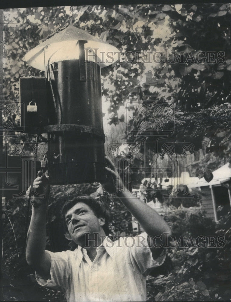 1975 Entomologist Checking Mosquito Traps  - Historic Images