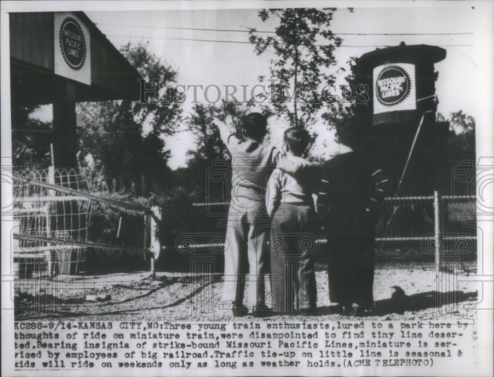 1949 Press Photo Miniature Train/Missouri/Children - Historic Images