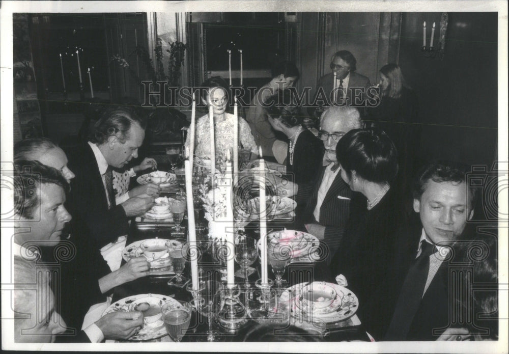 1979 Diners injoying thankgiving dinner - Historic Images