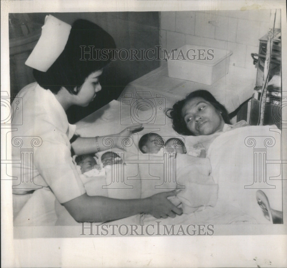 1963, Mrs. Alfred Ylanan Quadruplet Babies - RRU82869 - Historic Images