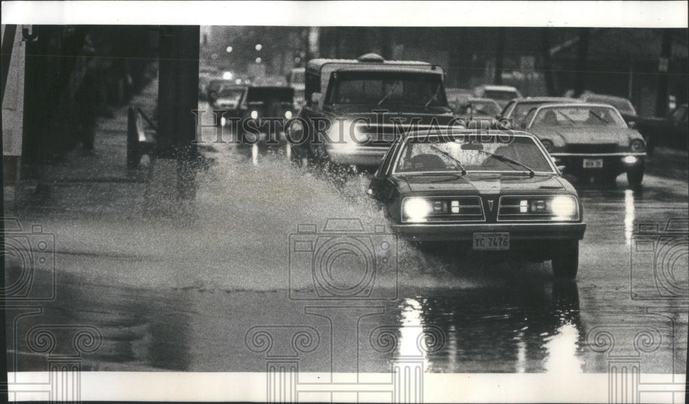 1979, flooded Jackson &amp; Harlem, Chicago - RRU82987 - Historic Images