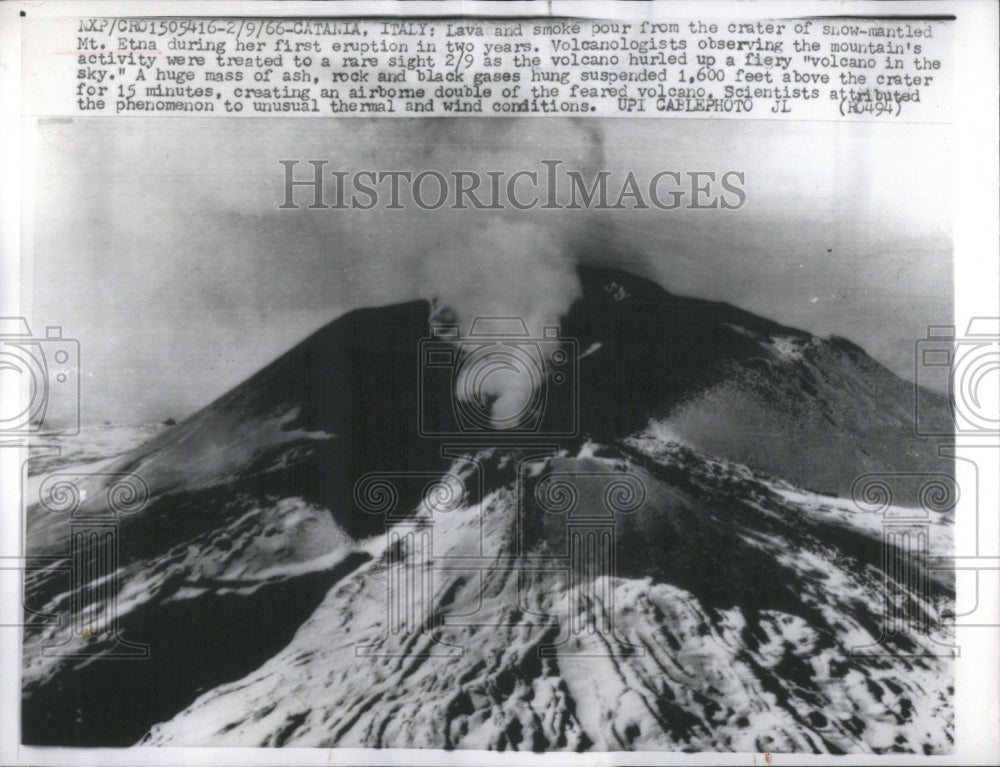 1966  Volcanologists Mt. Etna-Historic Images