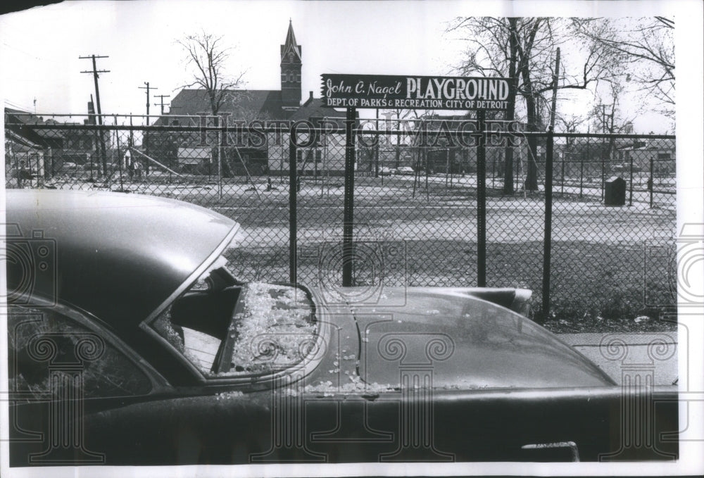 1965 John Nagel Park playground. Vandelism - Historic Images