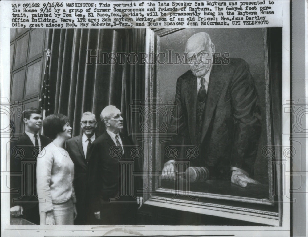 1966 Press Photo Sam Rayburn Congressmen Speaker Texas - Historic Images