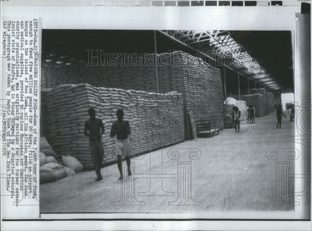 1970 Relief Emergency Food Sao Tome Airport-Historic Images