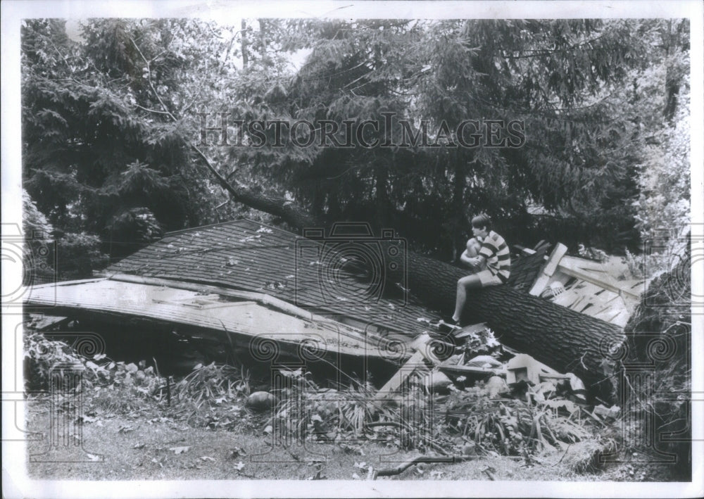 1968 Storm Michigan Huntington Wood Picture - Historic Images