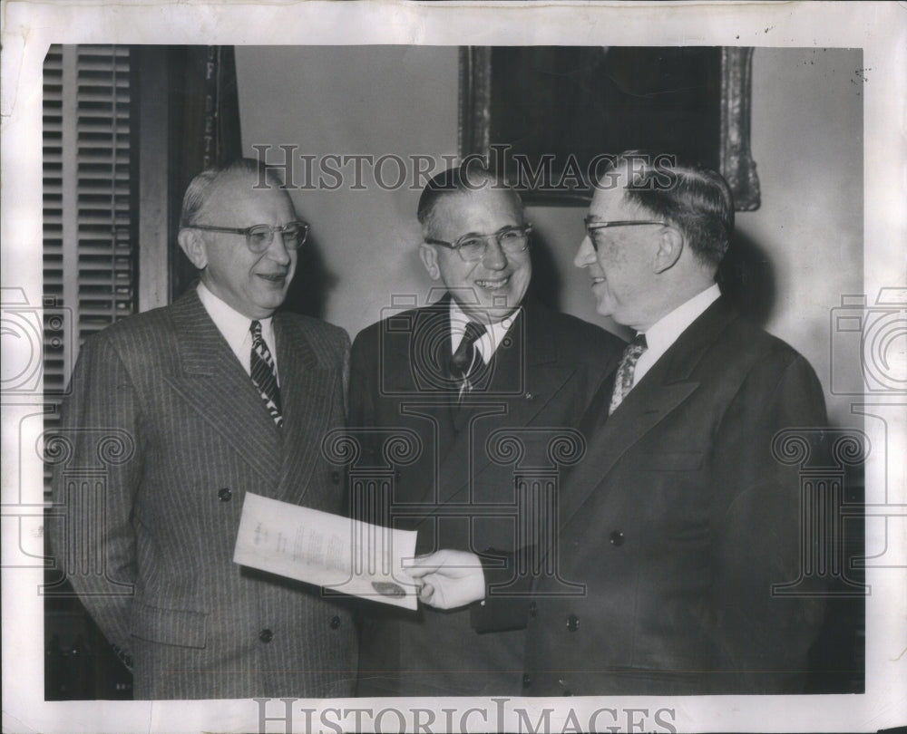 1952 Press Photo Joseph Dodger Loan Mayor Albert Cobo - Historic Images