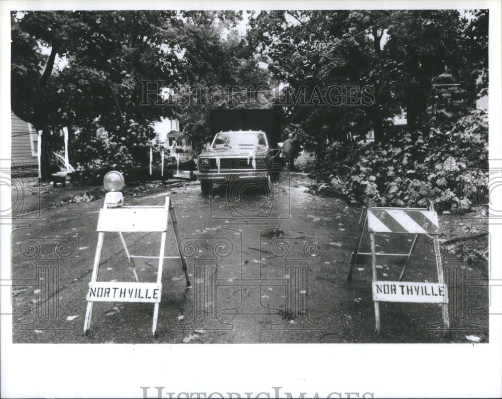 1983 Northville Storm damage street dunlop - Historic Images