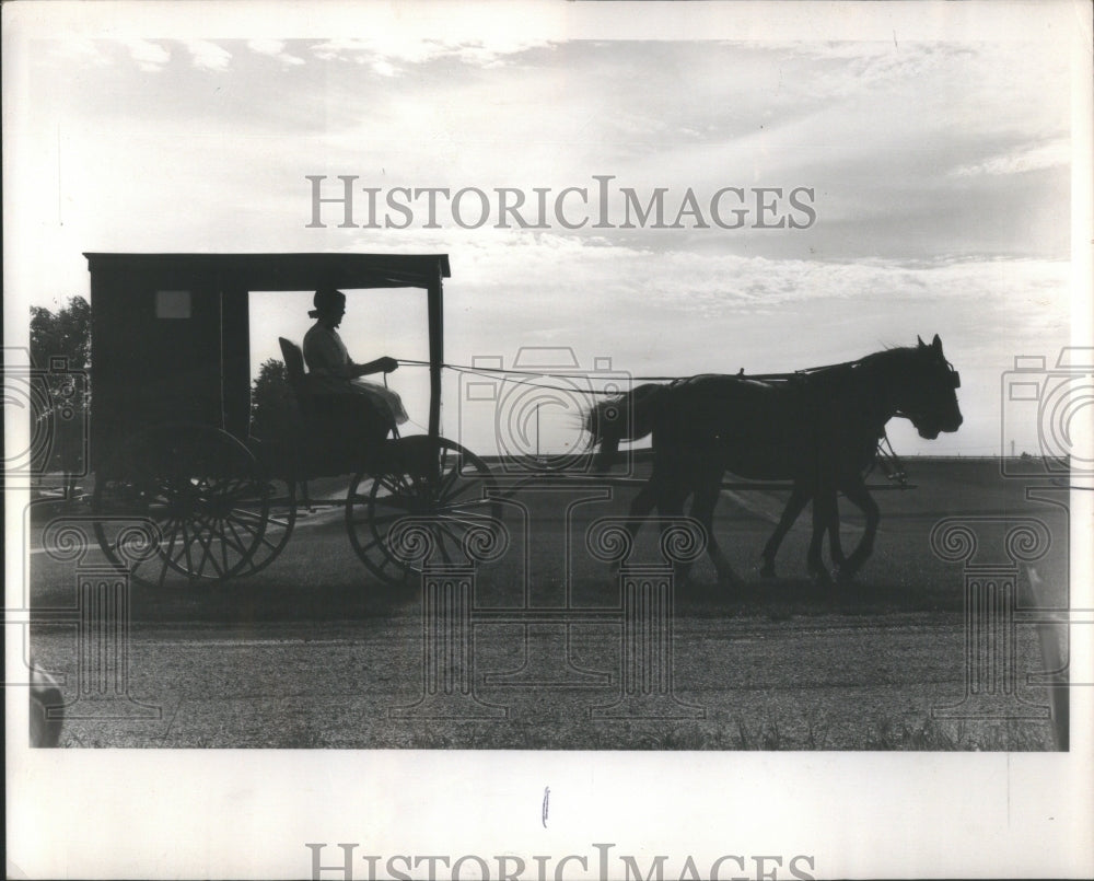 1972 Press Photo Sunset Amish Country Central Illinois - Historic Images