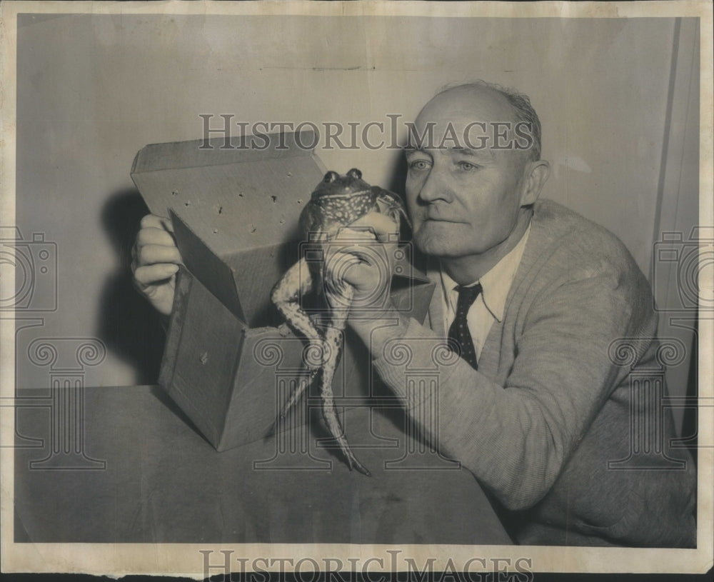 1961 Press Photo Ralph Toley LEAPED Cruelty Society - Historic Images