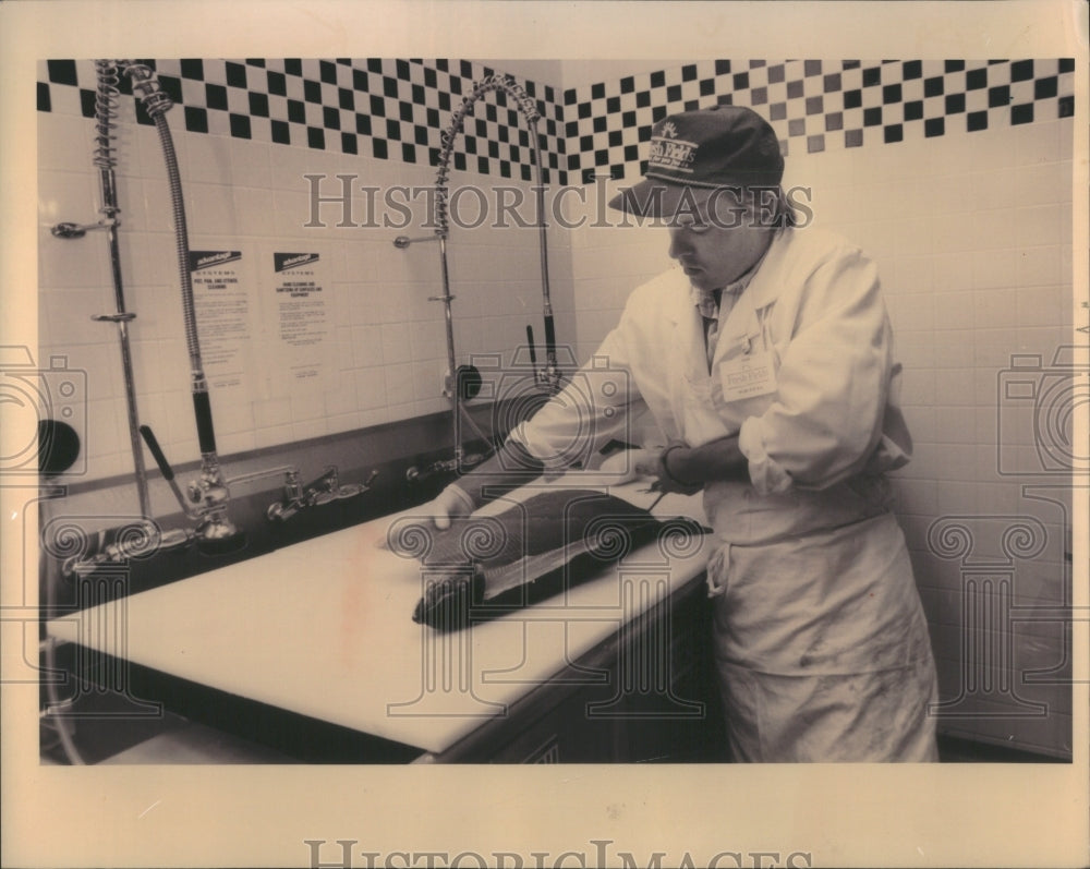 1993 Keith Anderson seafood manager salmon-Historic Images